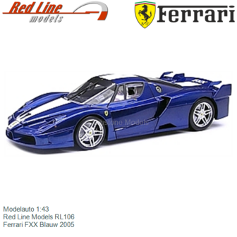Modelauto 1:43 | Red Line Models RL106 | Ferrari FXX Blauw 2005