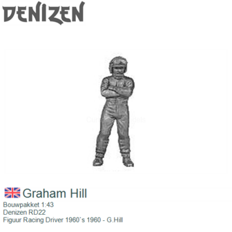 Bouwpakket 1:43 | Denizen RD22 | Figuur Racing Driver 1960`s 1960 - G.Hill