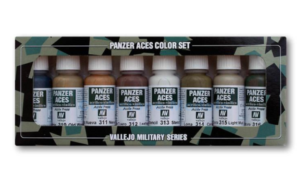  | Vallejo Val70123 | Acryllak Panzer Aces Set No 2 Wood, Leather, Stencil, Canvas &amp; Mud
