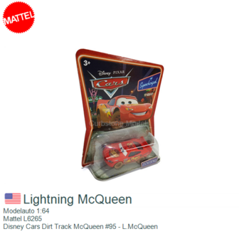 Modelauto 1:64 | Mattel L6265 | Disney Cars Dirt Track McQueen #95 - L.McQueen