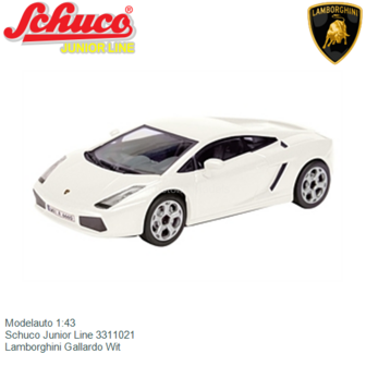 Modelauto 1:43 | Schuco Junior Line 3311021 | Lamborghini Gallardo Wit