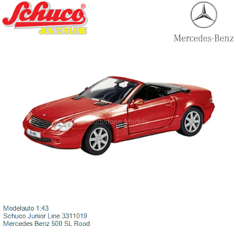 Modelauto 1:43 | Schuco Junior Line 3311019 | Mercedes Benz 500 SL Rood
