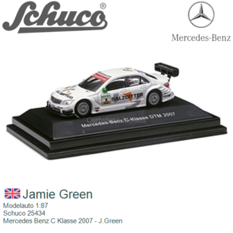 Modelauto 1:87 | Schuco 25434 | Mercedes Benz C Klasse 2007 - J.Green