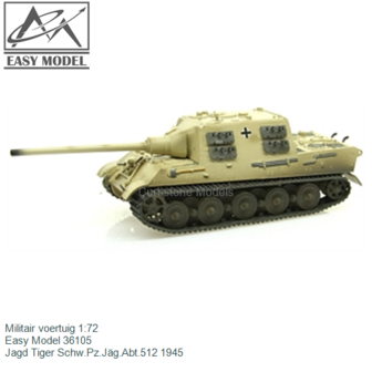 Militair voertuig 1:72 | Easy Model 36105 | Jagd Tiger Schw.Pz.J&auml;g.Abt.512 1945