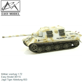 Militair voertuig 1:72 | Easy Model 36115 | Jagd Tiger Abteilung 653