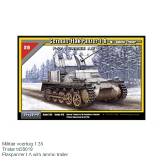 Militair voertuig 1:35 | Tristar tri35019 | Flakpanzer I A with ammo trailer