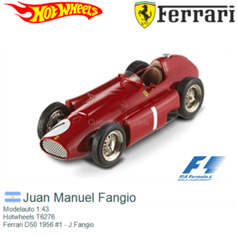 Modelauto 1:43 | Hotwheels T6276 | Ferrari D50 1956 #1 - J.Fangio