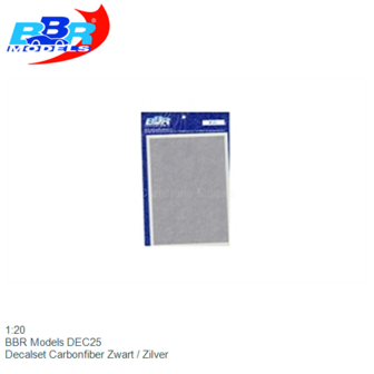 1:20 | BBR Models DEC25 | Decalset Carbonfiber Zwart / Zilver