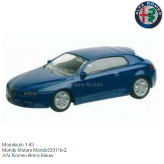 Modelauto 1:43 | Mondo Motors Mondo53011b-2 | Alfa Romeo Brera Blauw