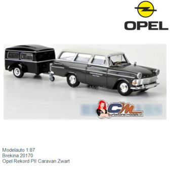Modelauto 1:87 | Brekina 20170 | Opel Rekord PII Caravan Zwart
