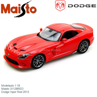Modelauto 1:18 | Maisto 31128RED | Dodge Viper Red 2013