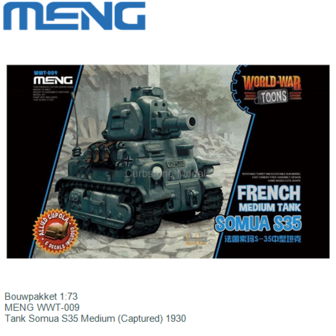 Bouwpakket 1:73 | MENG WWT-009 | Tank Somua S35 Medium (Captured) 1930