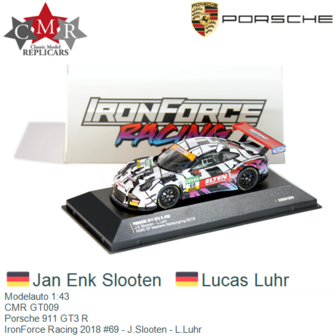 Modelauto 1:43 | CMR GT009 | Porsche 911 GT3 R | IronForce Racing 2018 #69 - J.Slooten - L.Luhr