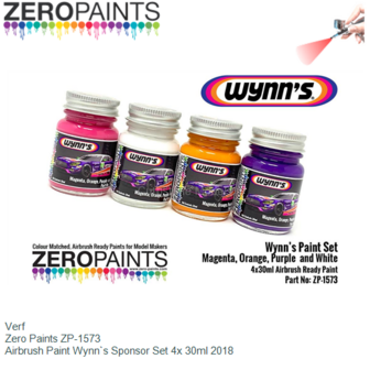 Verf  | Zero Paints ZP-1573 | Airbrush Paint Wynn`s Sponsor Set 4x 30ml 2018