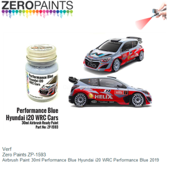 Verf  | Zero Paints ZP-1593 | Airbrush Paint 30ml Performance Blue Hyundai i20 WRC Performance Blue 2019