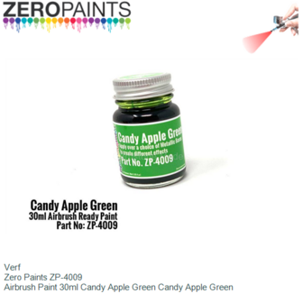 Verf  | Zero Paints ZP-4009 | Airbrush Paint 30ml Candy Apple Green Candy Apple Green