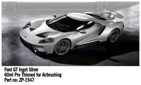 Verf  | Zero Paints ZP-1547 | Airbrush Paint 60ml Ford GT Ingot Silver Ingot Silver 2015