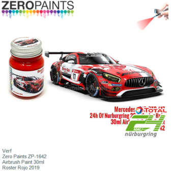 Verf  | Zero Paints ZP-1642 | Airbrush Paint 30ml | Roster Rojo 2019
