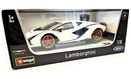 Modelauto 1:18 | Bburago 18-11046white/black | Lamborghini Sian FKP 37 White 2019