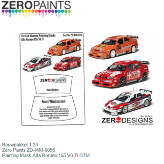 Bouwpakket 1:24 | Zero Paints ZD-WM-0056 | Painting Mask Alfa Romeo 155 V6 TI DTM