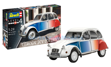 Bouwpakket 1:24 | Revell 07653 | Citro&euml;n 2CV Cocorico Blue / white / red 1986