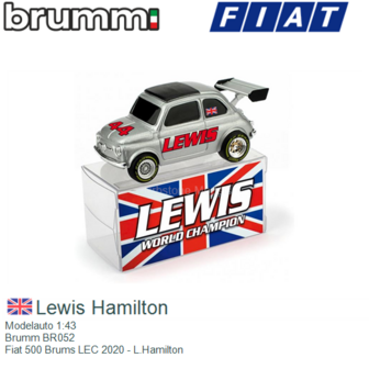 Modelauto 1:43 | Brumm BR052 | Fiat 500 Brums LEC 2020 - L.Hamilton