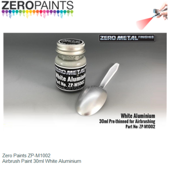  | Zero Paints ZP-M1002 | Airbrush Paint 30ml White Aluminium