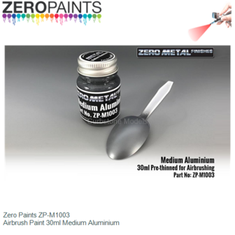  | Zero Paints ZP-M1003 | Airbrush Paint 30ml Medium Aluminium