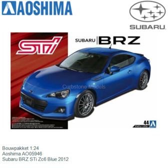Bouwpakket 1:24 | Aoshima AO05946 | Subaru BRZ STi Zc6 Blue 2012