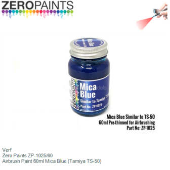 Verf  | Zero Paints ZP-1025/60 | Airbrush Paint 60ml Mica Blue (Tamiya TS-50)