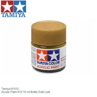  | Tamiya 81512 | Acrylic Paint X12 10 ml Bottle Gold Leaf
