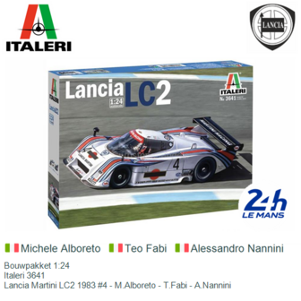 Bouwpakket 1:24 | Italeri 3641 | Lancia Martini LC2 1983 #4 - M.Alboreto - T.Fabi - A.Nannini