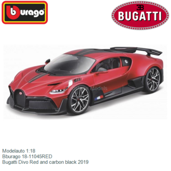 Modelauto 1:18 | Bburago 18-11045RED | Bugatti Divo Red and carbon black 2019