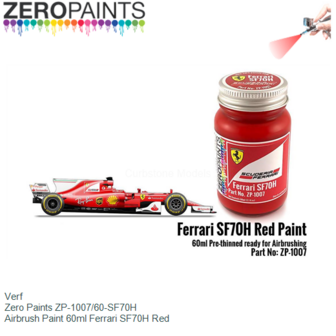 Verf  | Zero Paints ZP-1007/60-SF70H | Airbrush Paint 60ml Ferrari SF70H Red