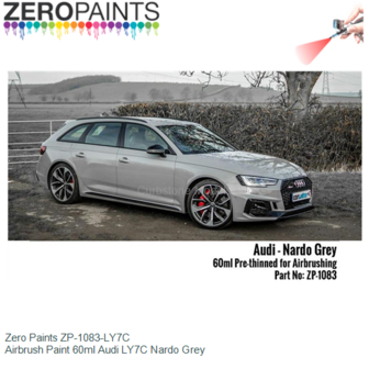  | Zero Paints ZP-1083-LY7C | Airbrush Paint 60ml Audi LY7C Nardo Grey