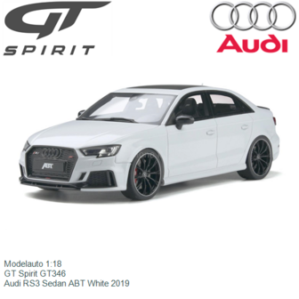 Modelauto 1:18 | GT Spirit GT346 | Audi RS3 Sedan ABT White 2019