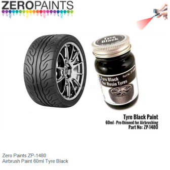  | Zero Paints ZP-1480 | Airbrush Paint 60ml Tyre Black