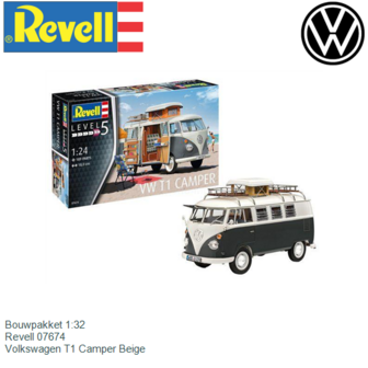 Bouwpakket 1:32 | Revell 07674 | Volkswagen T1 Camper Beige