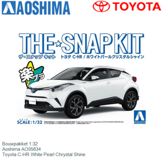 Bouwpakket 1:32 | Aoshima AO05634 | Toyota C-HR White Pearl Chrystal Shine