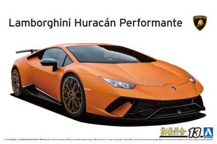 Bouwpakket 1:24 | Aoshima AO06204 | Lamborghini Huracan Performante Orange 2017