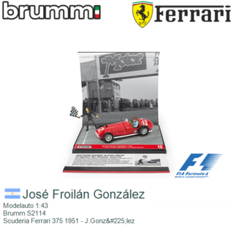 Modelauto 1:43 | Brumm S2114 | Scuderia Ferrari 375 1951 - J.Gonz&amp;#225;lez