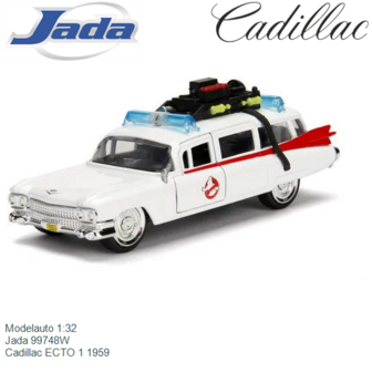 Modelauto 1:32 | Jada 99748W | Cadillac ECTO 1 1959