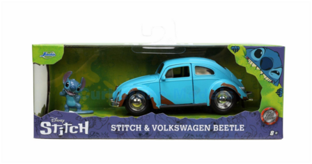 Modelauto 1:32 | Jada 2503073301 | Volkswagen Beetle Blauw 1959 - -.Stitch
