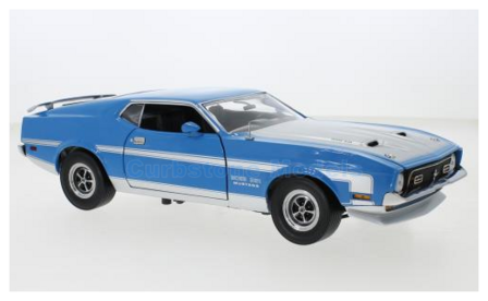 Modelauto 1:18 | Sunstar 3628 | Ford Mustang Boss 351 Blue and silver 1971