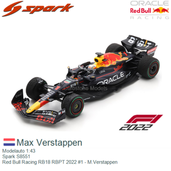 Modelauto 1:43 | Spark S8551 | Red Bull Racing RB18 RBPT 2022 #1 - M.Verstappen