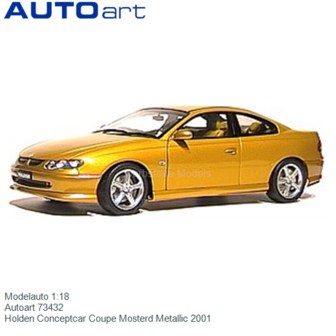 Modelauto 1:18 | Autoart 73432 | Holden Conceptcar Coupe Mosterd Metallic 2001