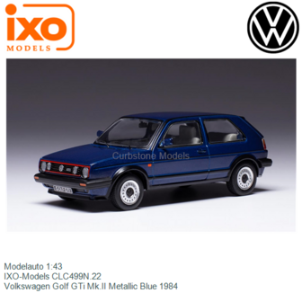 Modelauto 1:43 | IXO-Models CLC499N.22 | Volkswagen Golf GTi Mk.II Metallic Blue 1984