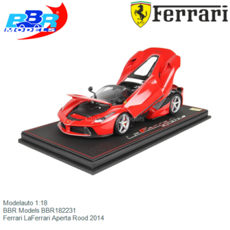 Modelauto 1:18 | BBR Models BBR182231 | Ferrari LaFerrari Aperta Rood 2014