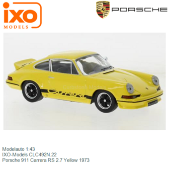 Modelauto 1:43 | IXO-Models CLC492N.22 | Porsche 911 Carrera RS 2.7 Yellow 1973