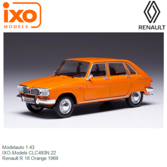 Modelauto 1:43 | IXO-Models CLC493N.22 | Renault R 16 Orange 1969